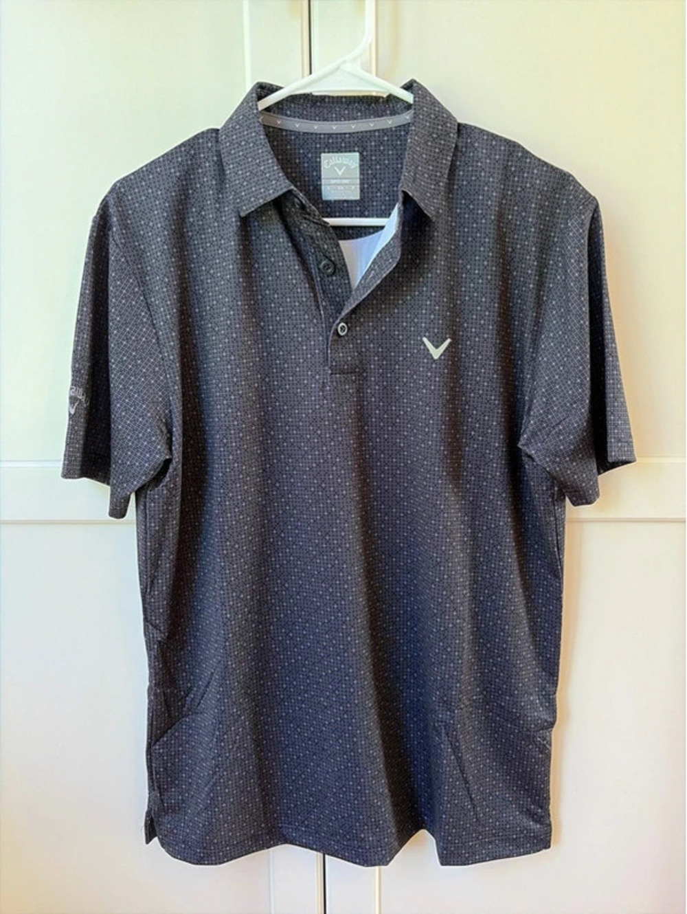 Callaway Men’s Golf Polo Shirt Small Charcoal Geometric Short Sleeve NWOT